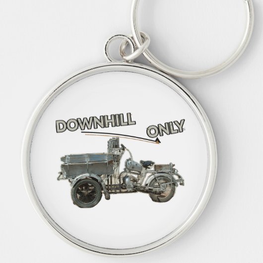Grappige Vintage Downhill Motorfiets Sleutelhanger (Voorkant)