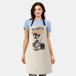 Grappige Vintage Eend Heks Halloween Schort