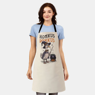Grappige Vintage Eend Heks Halloween Schort