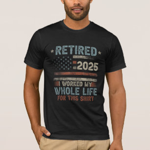 Grappige Vintage Gepensioneerd 2025 Pensioen Manne T-shirt