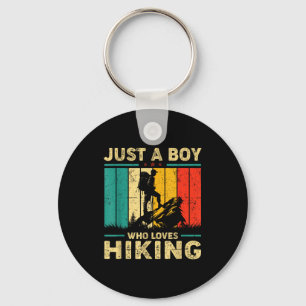 Grappige Vintage Gewoon Een Jongen Die Van Wandele Sleutelhanger