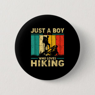 Grappige Vintage Gewoon Een Jongen Die Wandelen Li Ronde Button 5,7 Cm