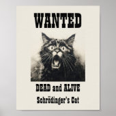 Grappige Vintage Gezocht Poster Schrödinger's Cat (Voorkant)