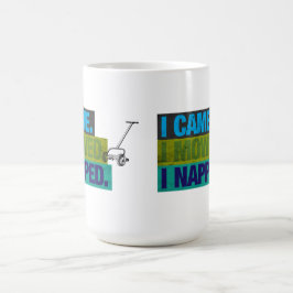 Grappige vintage grasmaaier maaide grap voor vader koffiemok