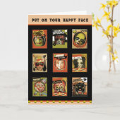 Grappige vintage Halloween kaart (Gele Bloem)