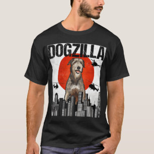 Grappige Vintage Japanse Dogzilla Ierse Wolfshond  T-shirt