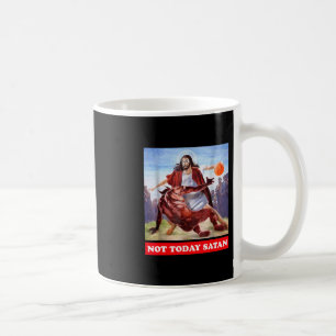 Grappige Vintage Jezus Vs Satan Sketll - Niet Vand Koffiemok