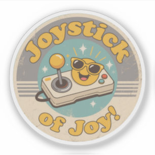 Grappige Vintage Joystick van Plezier Retro Design Sticker