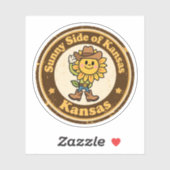 Grappige Vintage Kansas Zonnebloem Cowboy Retro Sticker (Vel)