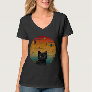 Grappige Vintage Kat In De Ruimte T-shirt