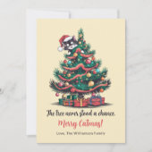 Grappige vintage kat kerstkaart (Voorkant)