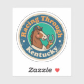 Grappige Vintage Kentucky Paardenrennen Retro Sticker (Vel)