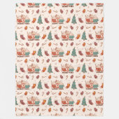 Grappige Vintage Kerstdeken 70s Pastel Vibe Fleece Deken (Voorkant)