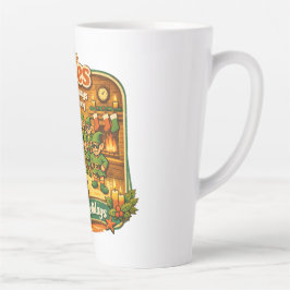Grappige Vintage Kerstelfjes Kijken Altijd Toe Latte Mok