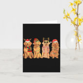 Grappige Vintage Kerstman Goud Retriever Honden Ke Kaart (Gele Bloem)