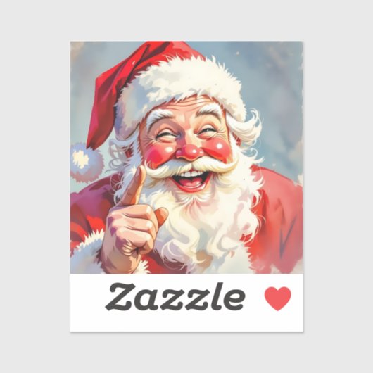 Grappige Vintage Kerstman Kerstmis Sticker (Vel)