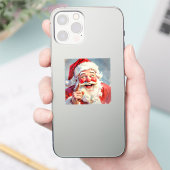Grappige Vintage Kerstman Kerstmis Sticker (Telefoon)