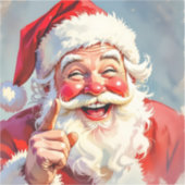 Grappige Vintage Kerstman Kerstmis Sticker (Voorkant)