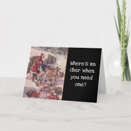 Grappige Vintage Kerstman Vakantietkaart Feestdagen Kaart