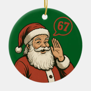 Grappige Vintage Kerstman Zegt 67 Retro Kerstmis Keramisch Ornament