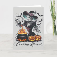 Grappige Vintage Ketel Gezegende Heks Halloween