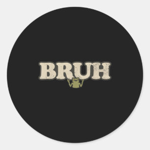 Grappige Vintage Kikker Attitude Meme - Bruh Kikke Ronde Sticker