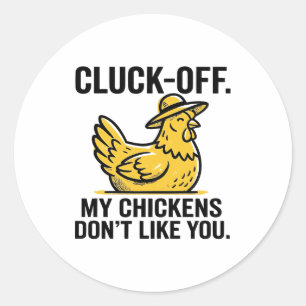 Grappige Vintage Kip Uitdaging Kippenliefhebber Mi Ronde Sticker