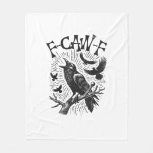 Grappige Vintage Kraai F-Caw-F Fleece Deken