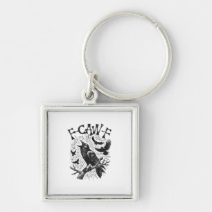 Grappige Vintage Kraai F-Caw-F Sleutelhanger
