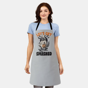 Grappige Vintage Laten we Halloween total kapot ga Schort