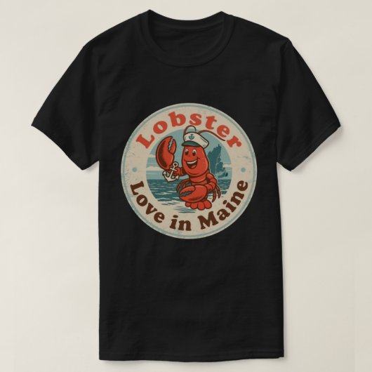 Grappige vintage Maine kreeft zeilershoed retro T-shirt (Design voorkant)