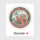 Grappige vintage Massachusetts kreeft vuurtoren  Sticker (Vel)