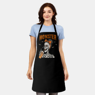 Grappige Vintage Momster Skelet Halloween Schort
