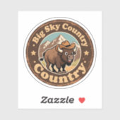 Grappige vintage Montana bizon cowboyhoed Sticker (Vel)