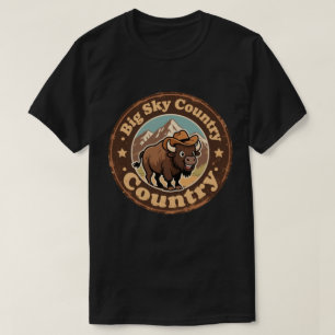 Grappige vintage Montana bizon cowboyhoed T-shirt