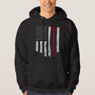 Grappige vintage monteur in de problemen Amerikaan Hoodie