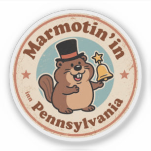 Grappige Vintage Pennsylvania Grondhaas Bovenste H Sticker