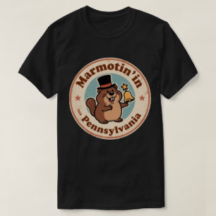 Grappige Vintage Pennsylvania Grondhaas Hoed Liber T-shirt