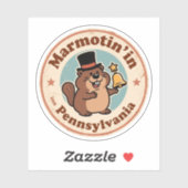 Grappige Vintage Pennsylvania Groundhog Top Hat Li Sticker (Vel)