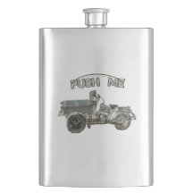 Grappige Vintage Push Me Motorfiets