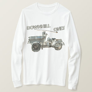 Grappige Vintage Push Me Motorfiets Lange Mouwen T-shirt