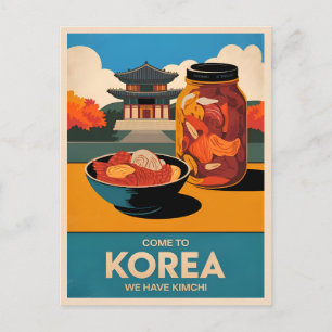 Grappige Vintage Reizen Korea Kimchi Humor Retro Briefkaart