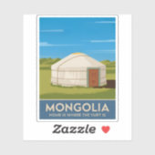 Grappige Vintage Reizen Mongolië Yurt Retro Style Sticker (Vel)