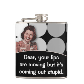 Grappige Vintage Retro Dame Heupfles