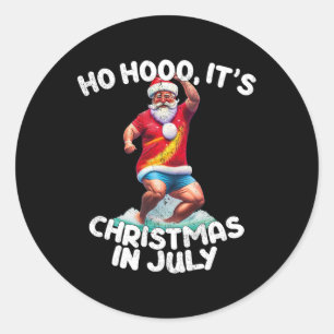 Grappige Vintage Retro Zomer Vakantie Het is Kerst Ronde Sticker