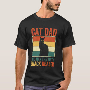 Grappige Vintage Retro Zwarte Kat Vaderdag Trots D T-shirt