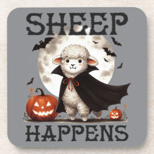 Grappige Vintage Schaap Gebeurt Halloween Bier Onderzetter