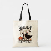 Grappige Vintage Schaap Gebeurt Halloween Tote Bag (Achterkant)