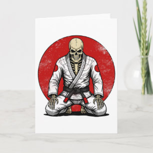 Grappige Vintage Skelet Braziliaans Jiu-jitsu Retr Kaart