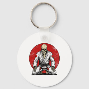 Grappige Vintage Skelet Braziliaans Jiu-jitsu Retr Sleutelhanger